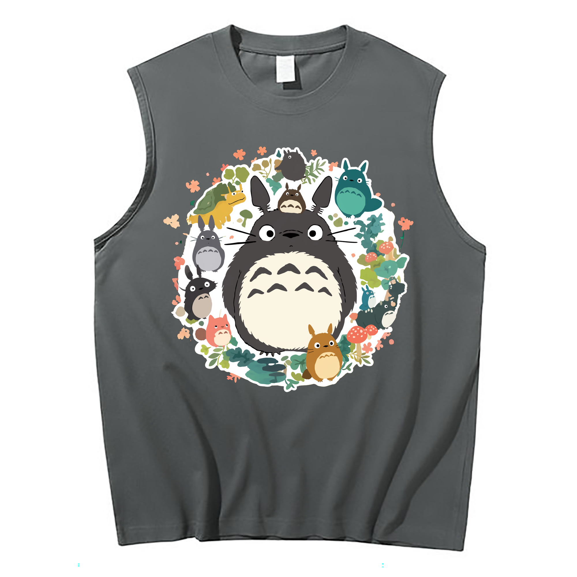 （画像用） となりのトトロ 草壁メイ 草壁サツキ My Neighbor Totoro Satsuki Kusakabe Mei Kusakabe コットン100％タンクトップ（フロントプリント）